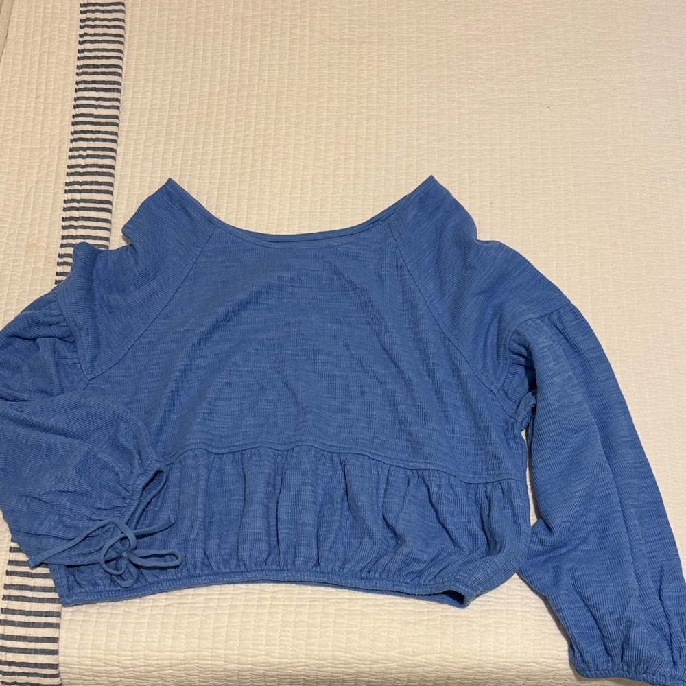 Aerie Blue Off-Shoulder Blouse